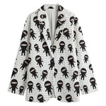 Cute Ninja Pattern Print Women's Blazer