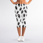 Cute Ninja Pattern Print Women's Capri Leggings