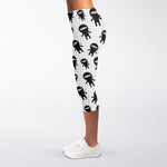 Cute Ninja Pattern Print Women's Capri Leggings