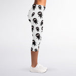 Cute Ninja Pattern Print Women's Capri Leggings