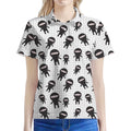 Cute Ninja Pattern Print Women's Polo Shirt
