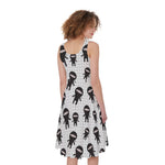 Cute Ninja Pattern Print Women's Sleeveless Dress