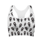 Cute Ninja Pattern Print Women's Sports Bra