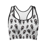 Cute Ninja Pattern Print Women's Sports Bra