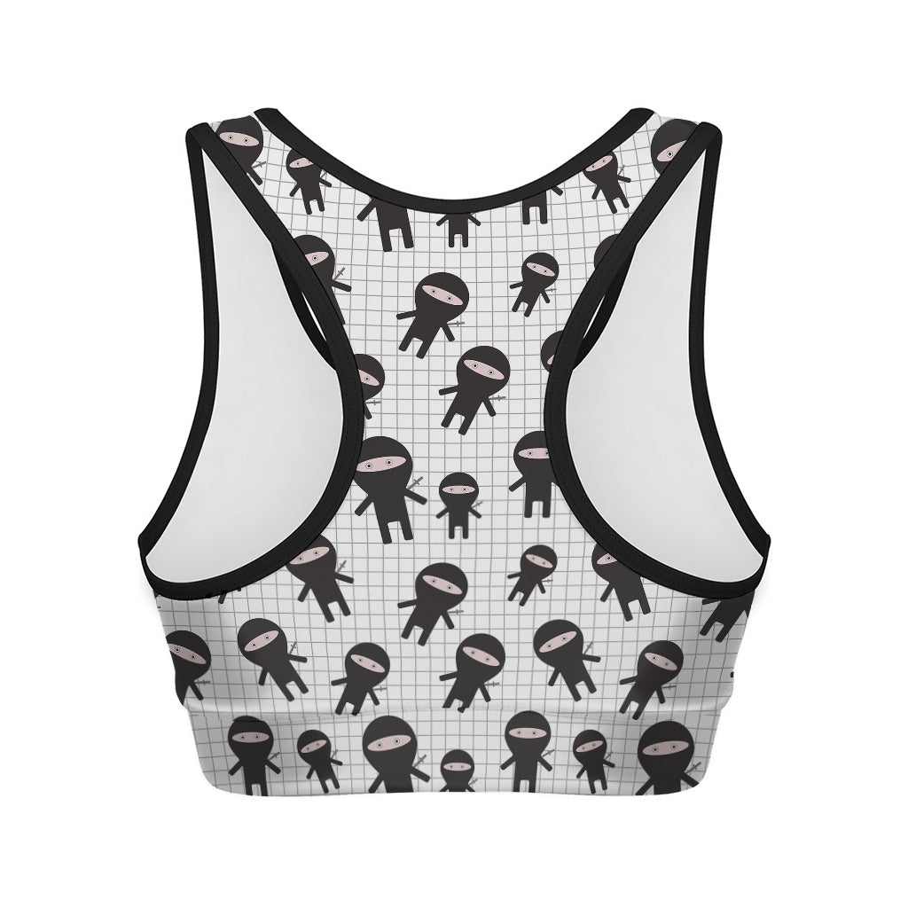 Cute Ninja Pattern Print Women's Sports Bra
