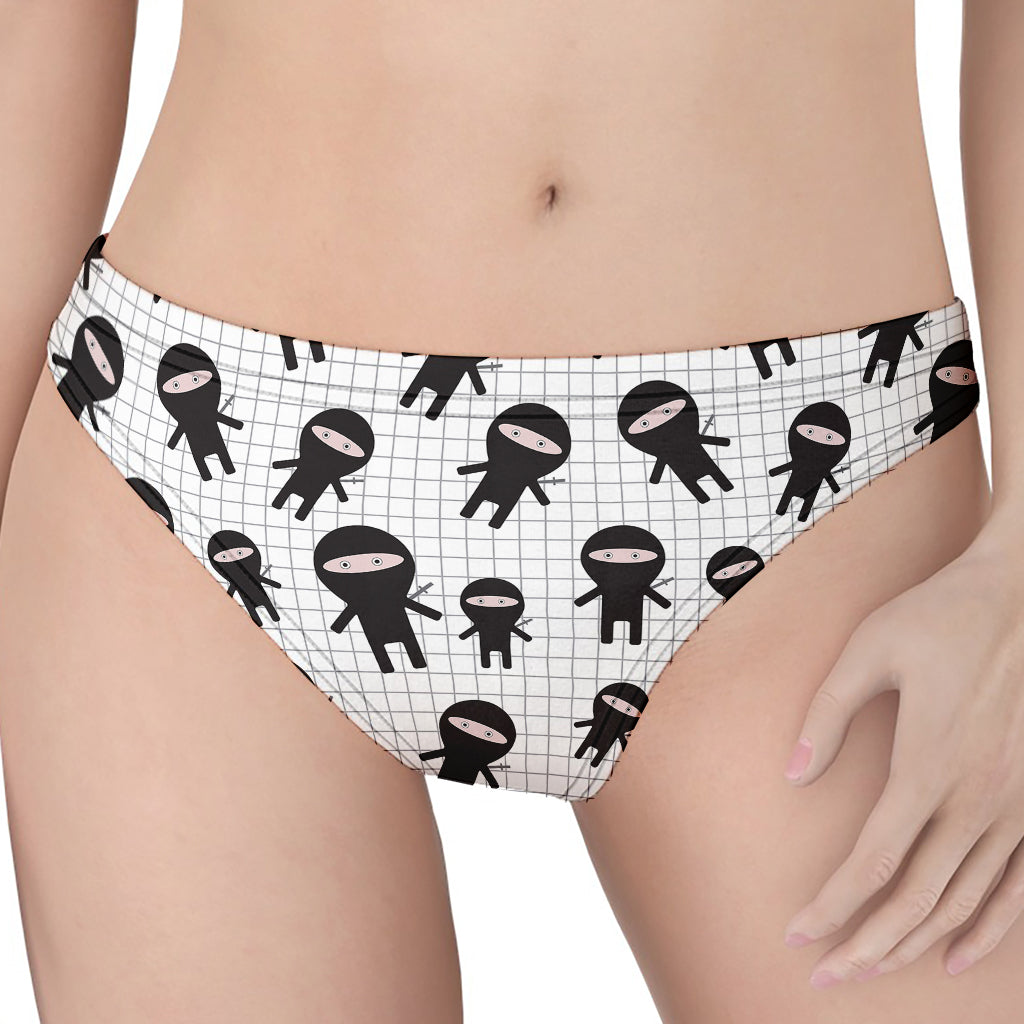 Cute Ninja Pattern Print Women's Thong