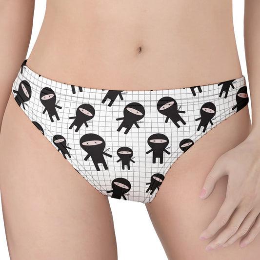 Cute Ninja Pattern Print Women's Thong