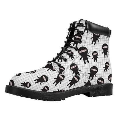 Cute Ninja Pattern Print Work Boots