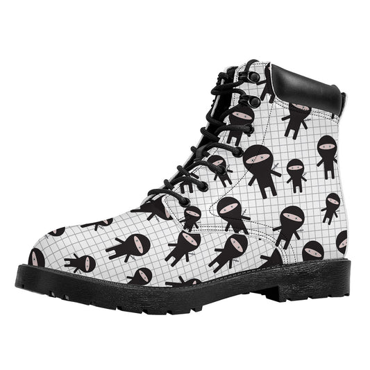 Cute Ninja Pattern Print Work Boots
