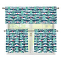 Cute Octopus Pattern Print 3 Piece Kitchen Curtains