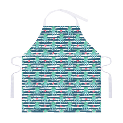 Cute Octopus Pattern Print Adjustable Apron