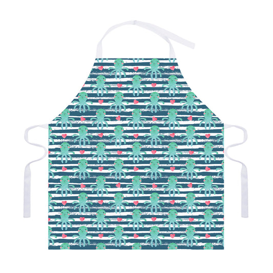 Cute Octopus Pattern Print Adjustable Apron