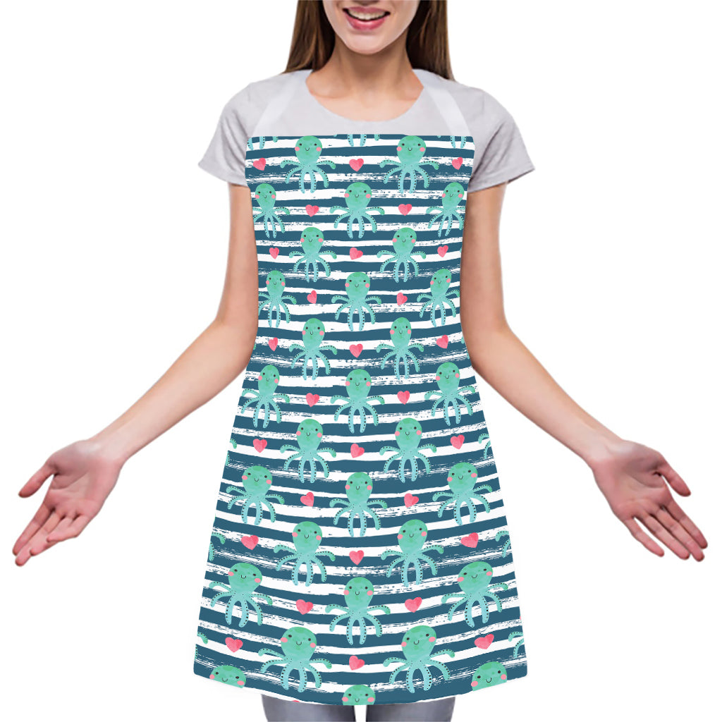Cute Octopus Pattern Print Adjustable Apron