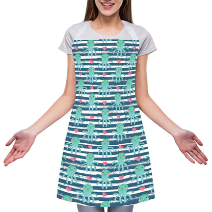 Cute Octopus Pattern Print Adjustable Apron