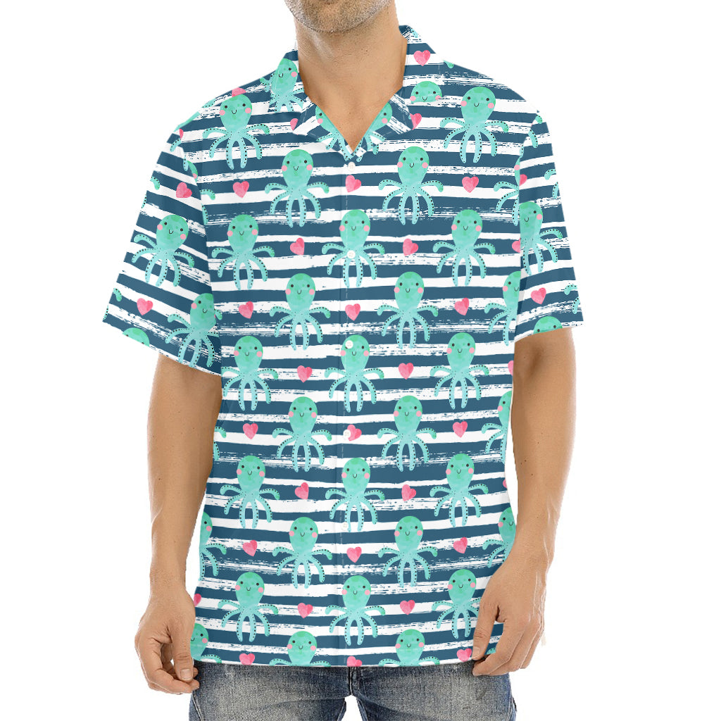 Cute Octopus Pattern Print Aloha Shirt