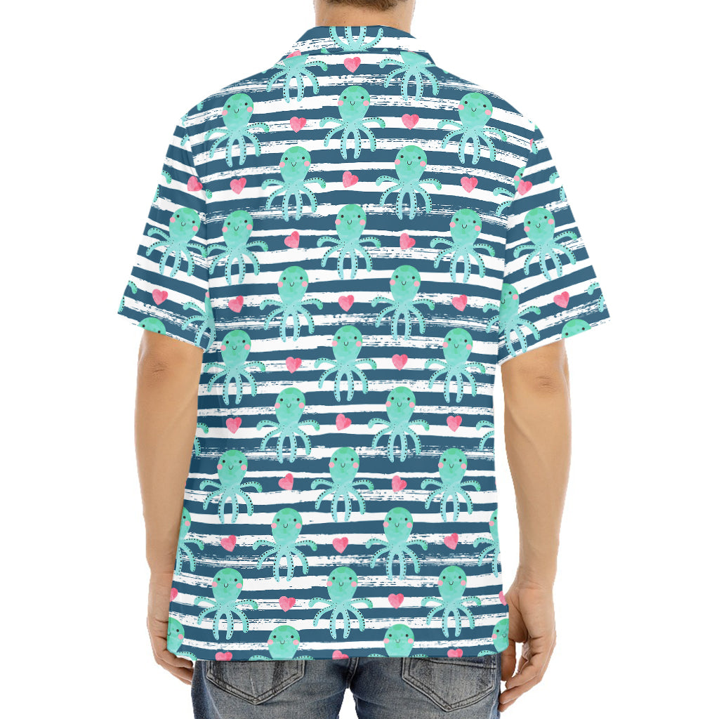 Cute Octopus Pattern Print Aloha Shirt