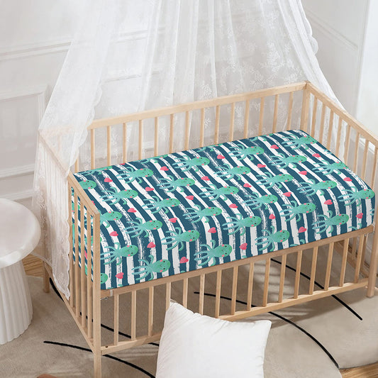 Cute Octopus Pattern Print Baby Crib Sheet