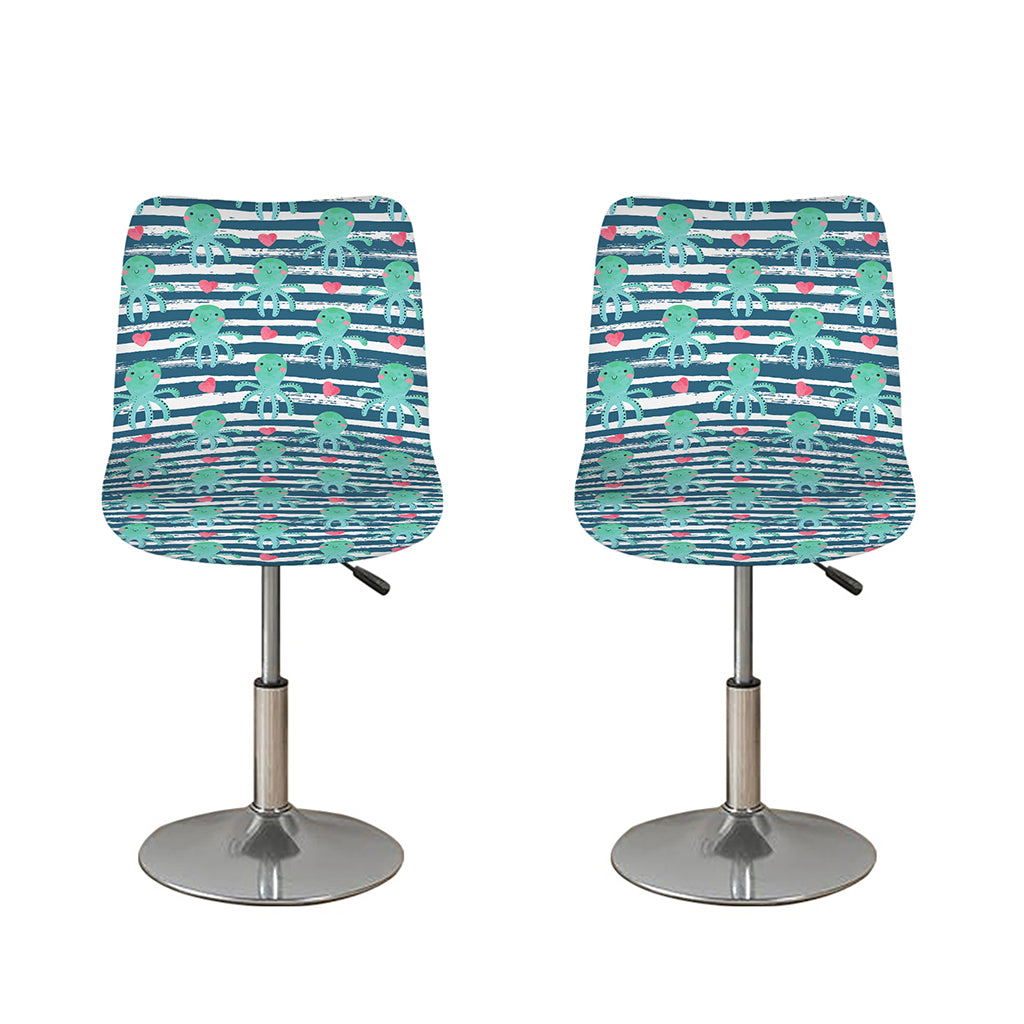 Cute Octopus Pattern Print Bar Stool Covers