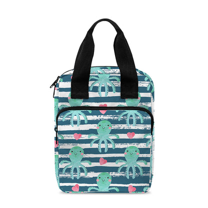 Cute Octopus Pattern Print Bible Tote Bag