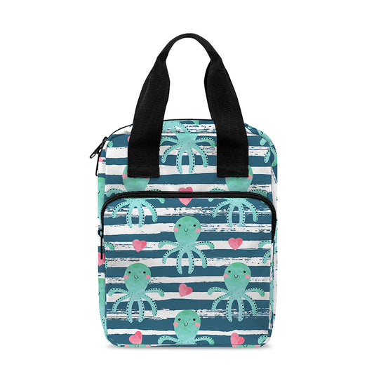 Cute Octopus Pattern Print Bible Tote Bag