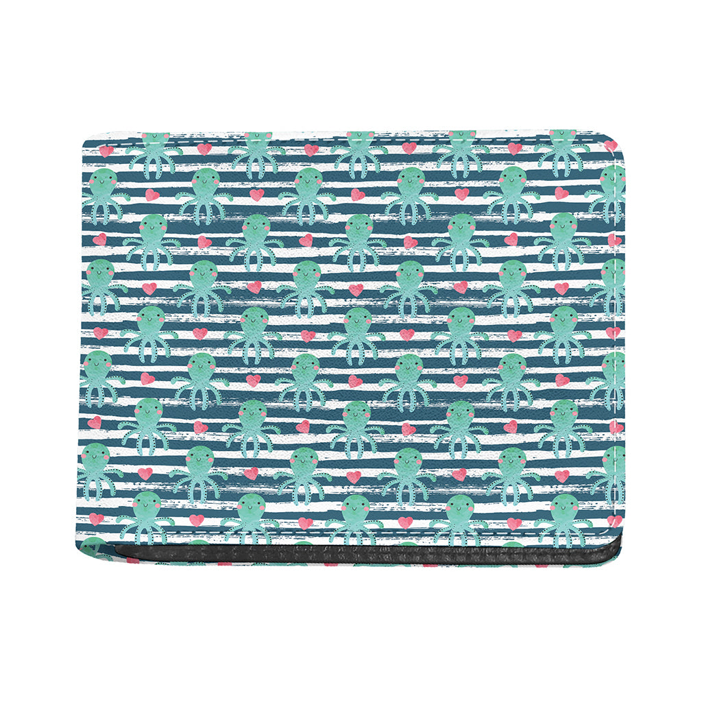 Cute Octopus Pattern Print Bifold Wallet