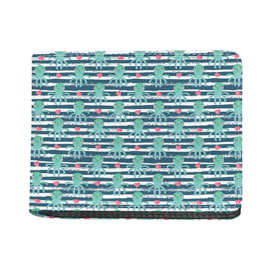 Cute Octopus Pattern Print Bifold Wallet