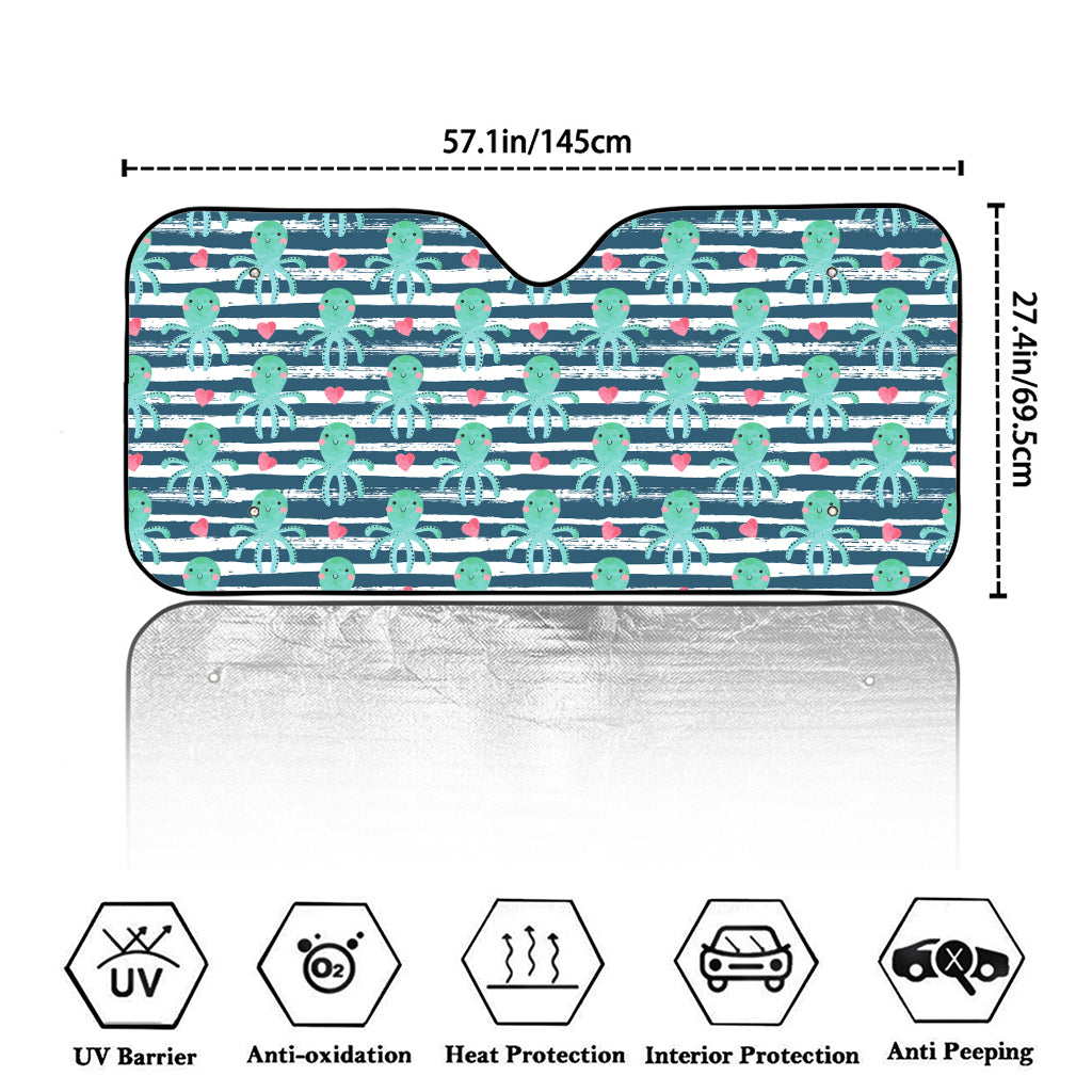 Cute Octopus Pattern Print Car Windshield Sun Shade