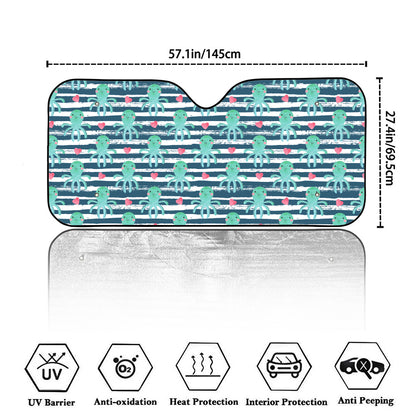 Cute Octopus Pattern Print Car Windshield Sun Shade