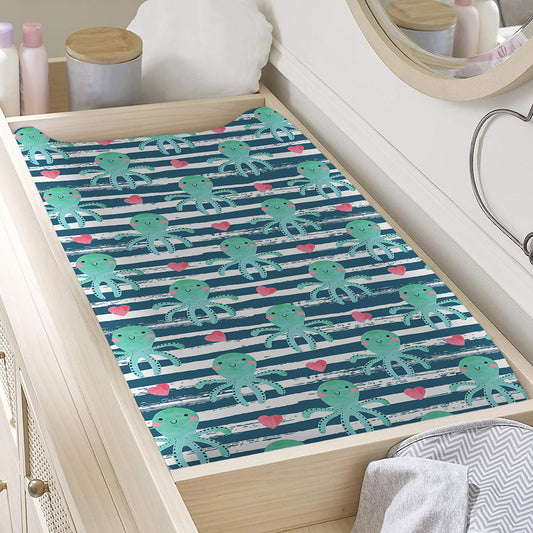 Cute Octopus Pattern Print Changing Pad Cover