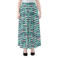 Cute Octopus Pattern Print Chiffon Maxi Skirt