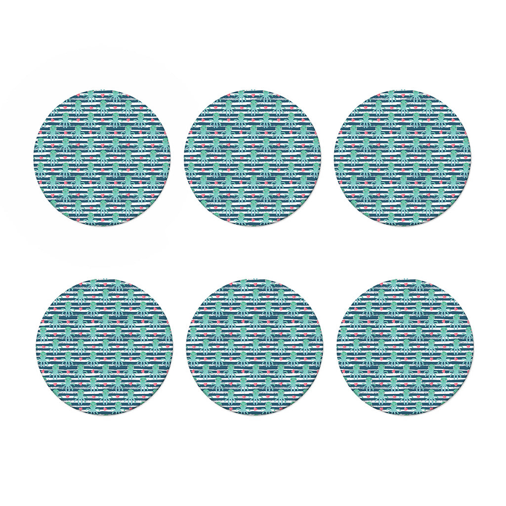 Cute Octopus Pattern Print Coaster Set