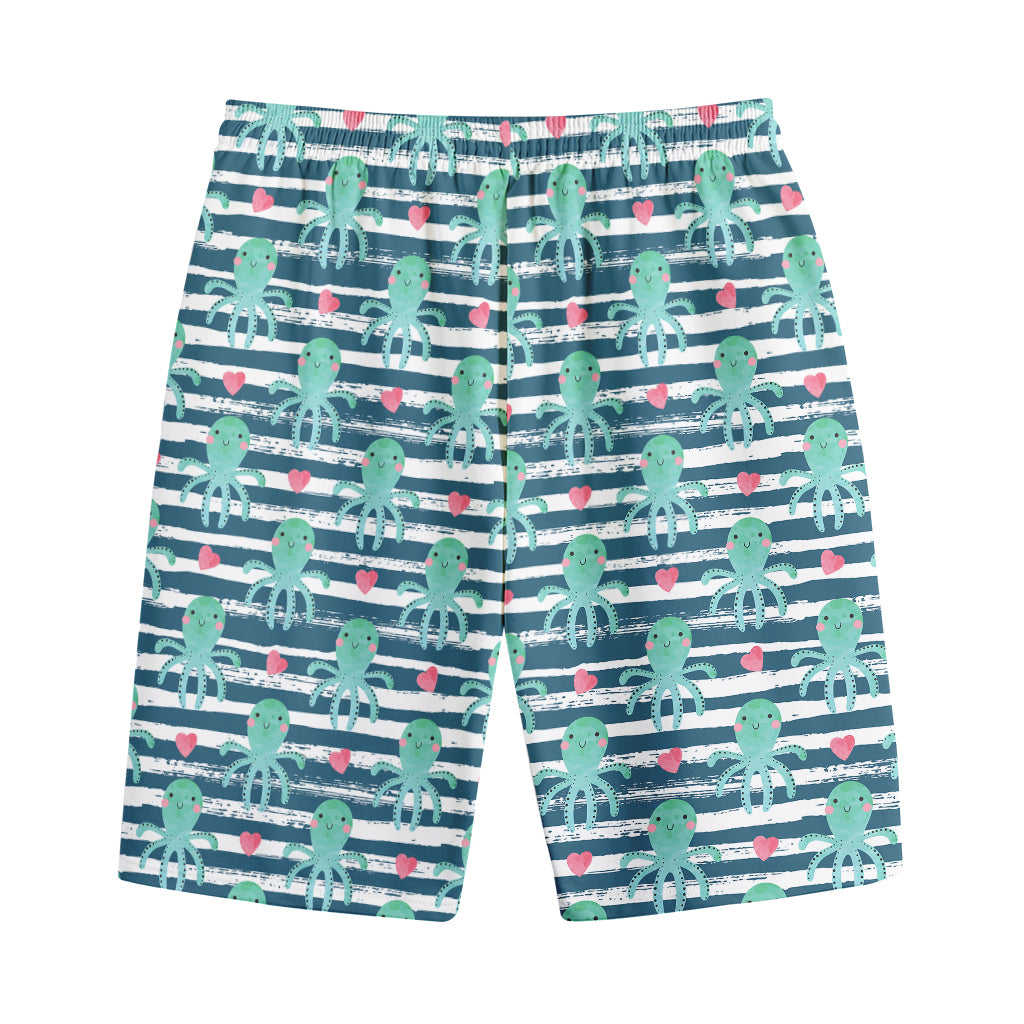 Cute Octopus Pattern Print Cotton Shorts