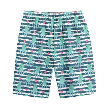 Cute Octopus Pattern Print Cotton Shorts