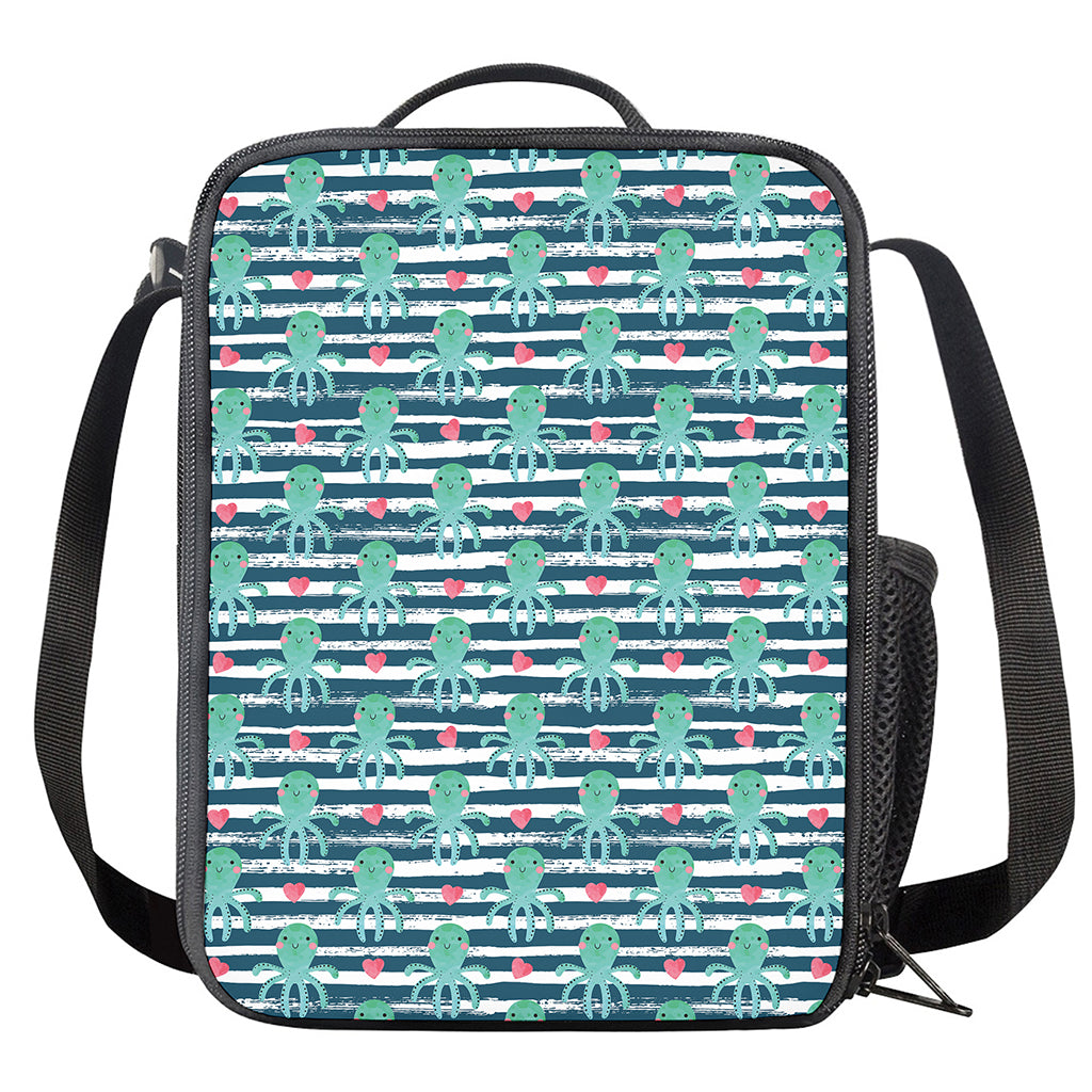 Cute Octopus Pattern Print Crossbody Lunch Bag