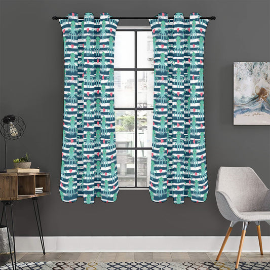 Cute Octopus Pattern Print Curtain