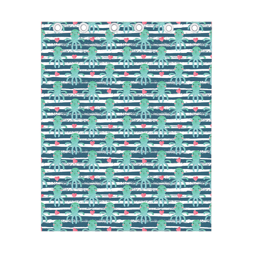 Cute Octopus Pattern Print Curtain
