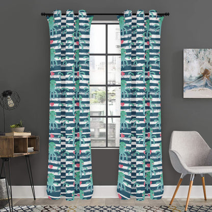 Cute Octopus Pattern Print Curtain