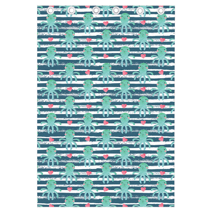 Cute Octopus Pattern Print Curtain