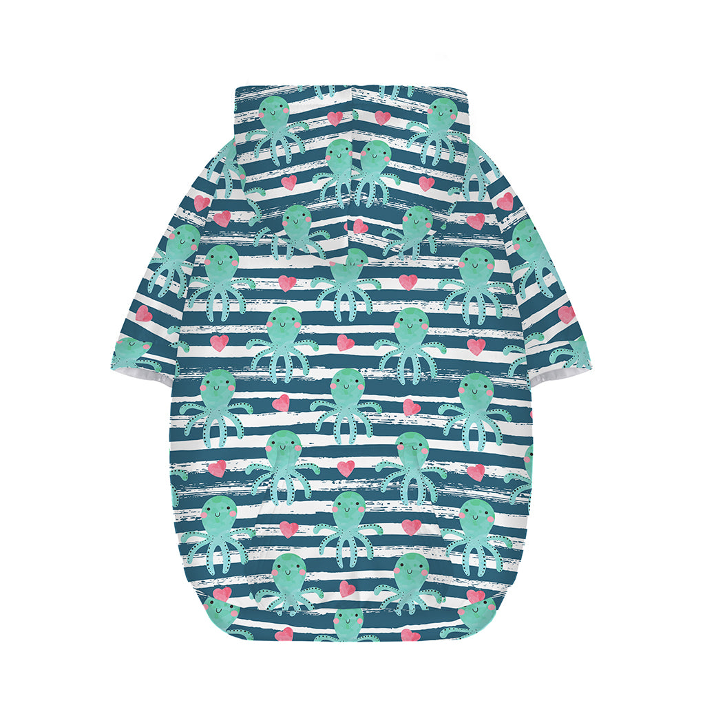 Cute Octopus Pattern Print Dog Zip Up Hoodie