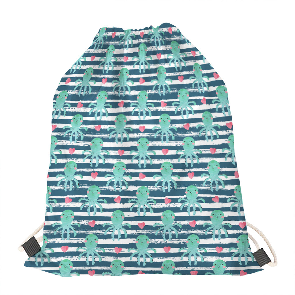 Cute Octopus Pattern Print Drawstring Bag