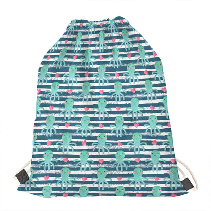 Cute Octopus Pattern Print Drawstring Bag
