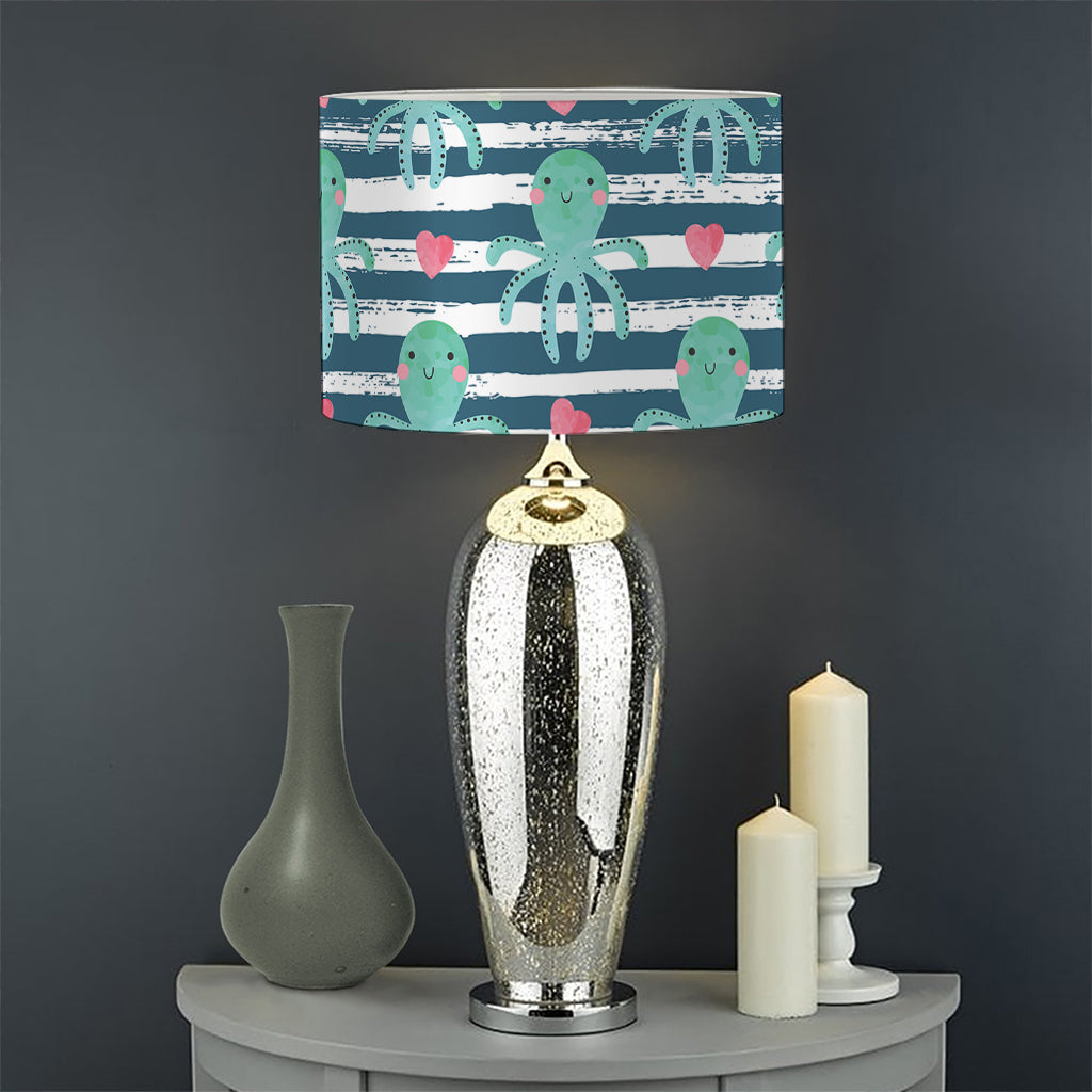 Cute Octopus Pattern Print Drum Lamp Shade