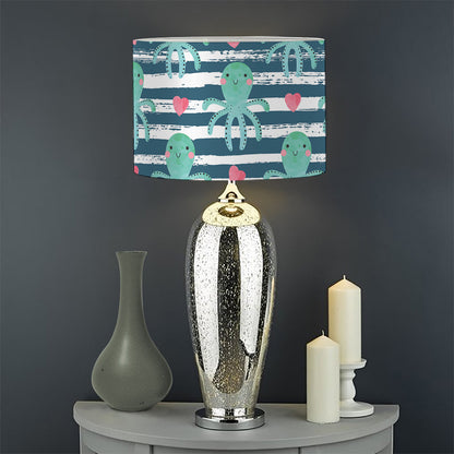 Cute Octopus Pattern Print Drum Lamp Shade