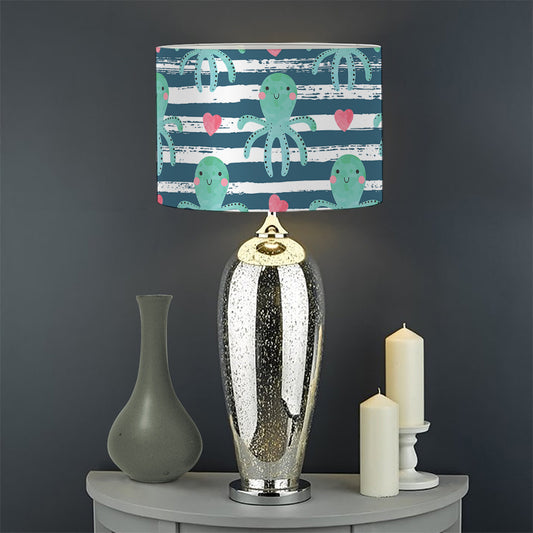 Cute Octopus Pattern Print Drum Lamp Shade