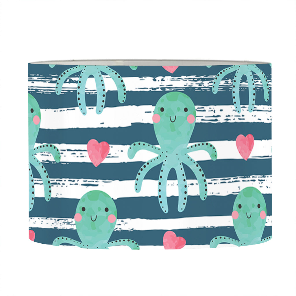 Cute Octopus Pattern Print Drum Lamp Shade
