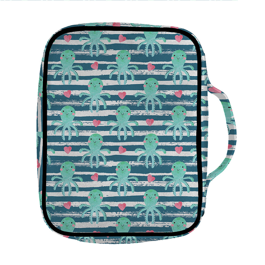 Cute Octopus Pattern Print Front Pocket Bible Bag