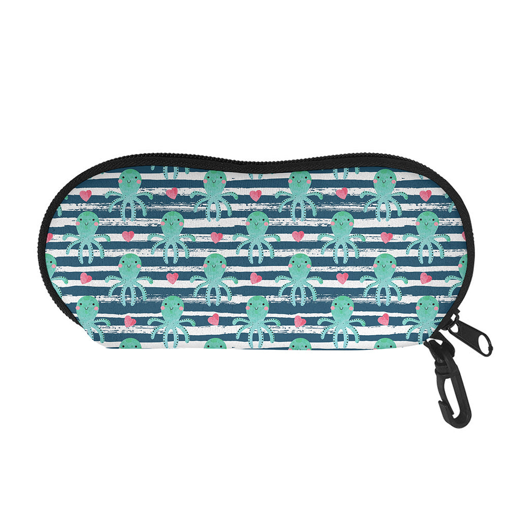 Cute Octopus Pattern Print Glasses Case
