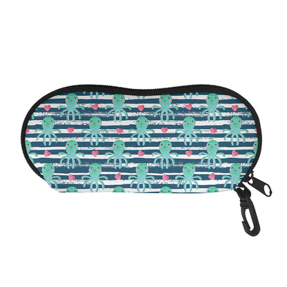 Cute Octopus Pattern Print Glasses Case