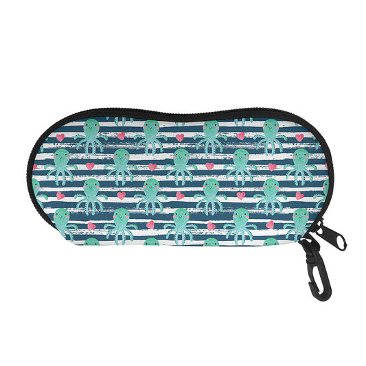 Cute Octopus Pattern Print Glasses Case