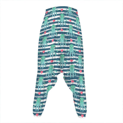 Cute Octopus Pattern Print Hammer Pants